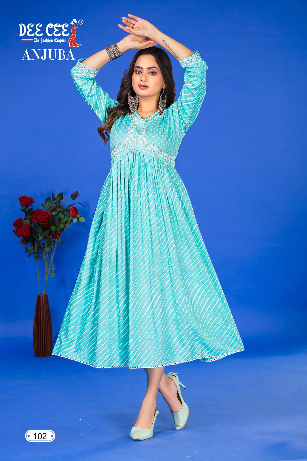Anjuba By Dee Cee Flared Long Alia Cut Georgette Kurtis Wholesalers In Delhi